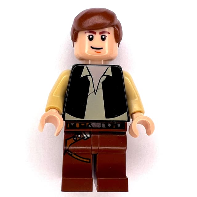 Han Solo, Black Vest, Reddish Brown Legs, Black Eyes - 3626c Head