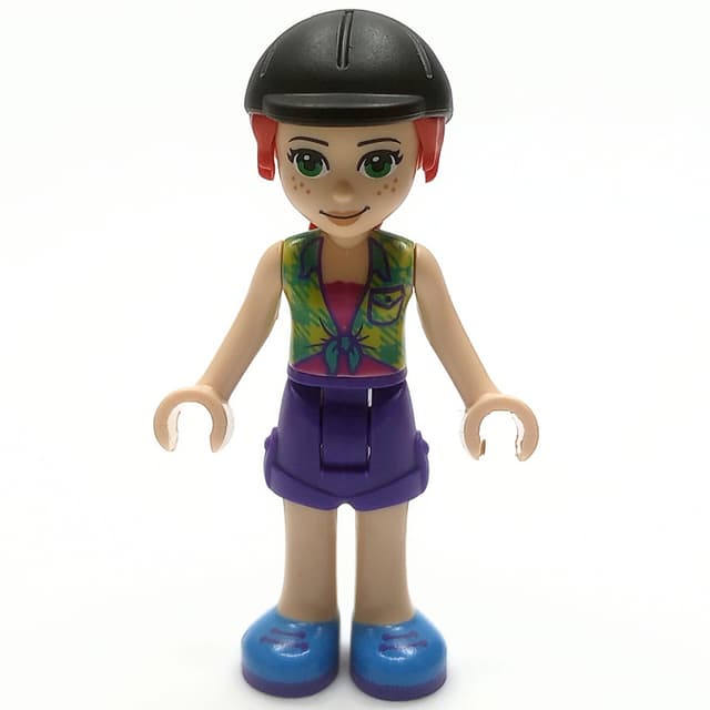 Mia - Lime Top, Dark Purple Skirt, Riding Cap