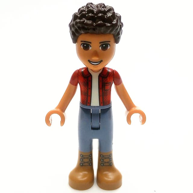 River - Red Shirt, Sand Blue Pants, Dark Brown Hair