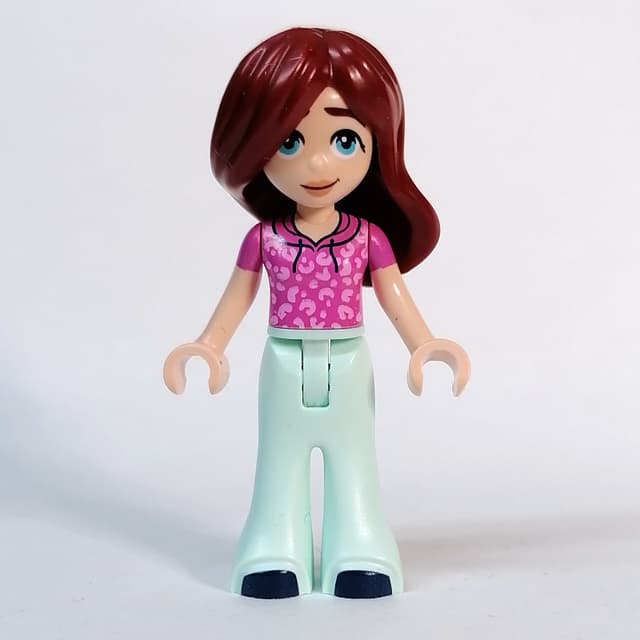 Paisley - Dark Pink Top, Light Aqua Legs