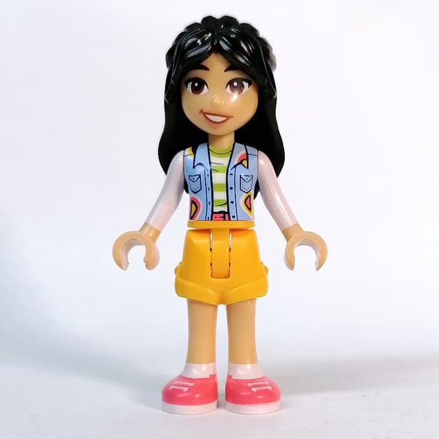 Liann - White Top, Bright Light Orange Skirt