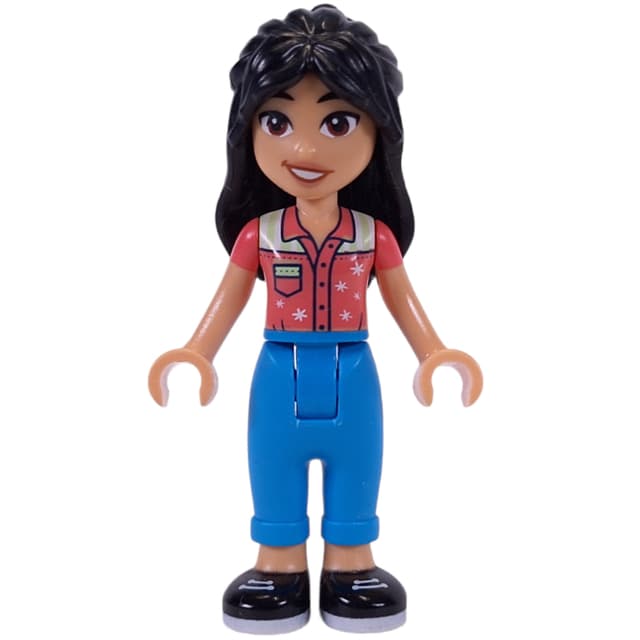 Liann - Coral Top, Dark Azure Pants