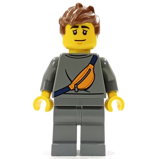 Man, Dark Bluish Gray Tracksuit, Fanny Pack