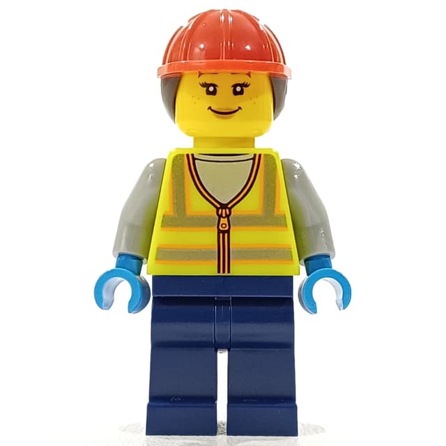 Ground Crew, Vibrant Yellow Safety Vest, Ponytail