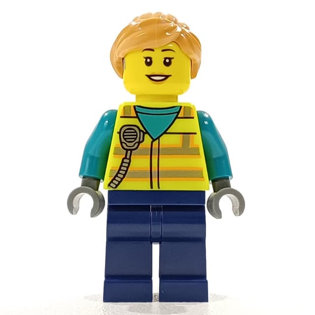 Ground Crew, Vibrant Yellow Safety Vest, Nougat Hair