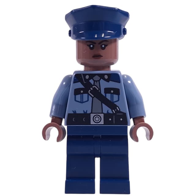 Guard, Sand Blue Torso, Dark Blue Legs, Dark Blue Cap, Medium Brown Head