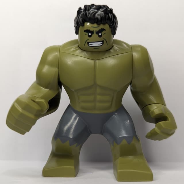 Hulk (Big Fig), Black Hair, Removable Head, Sand Blue Pants, Smiling