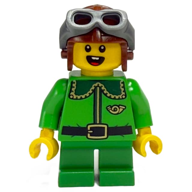 Elf / Postal Elf - Bright Green Torso, Green Legs, Aviator Hat