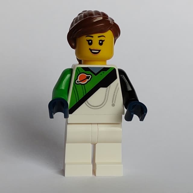Astronaut, White and Bright Green Spacesuit (Futuron), Reddish Brown Hair