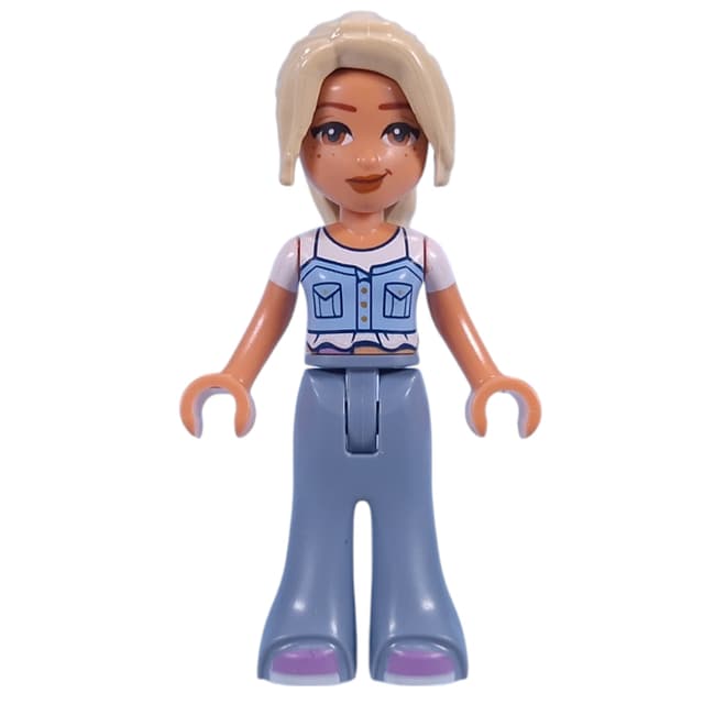 Sara - Bright Light Blue Top, Sand Blue Pants