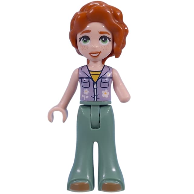 Autumn - Lavender Top, Sand Green Pants, Flower