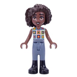 Aliya - White Shirt, Sand Blue Pants