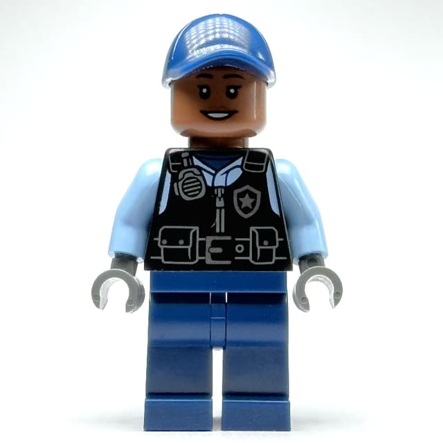 Security Guard, Black Vest, Dark Blue Legs