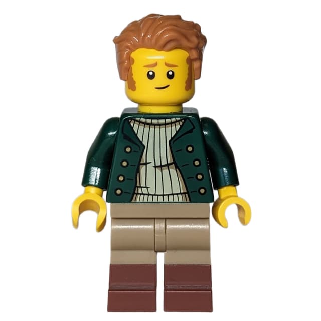 Man, Dark Green Torso, Dark Tan Legs, Medium Nougat Hair