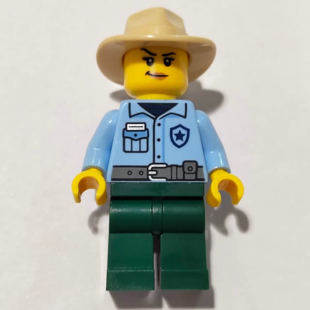 Ranger, Bright Light Blue Torso, Dark Green Legs, Fedora, Woman